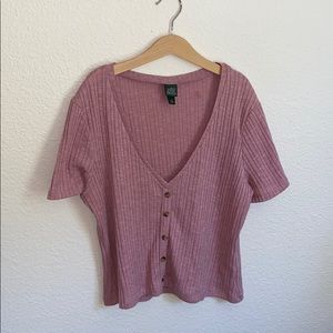 Blush pink v-neck top